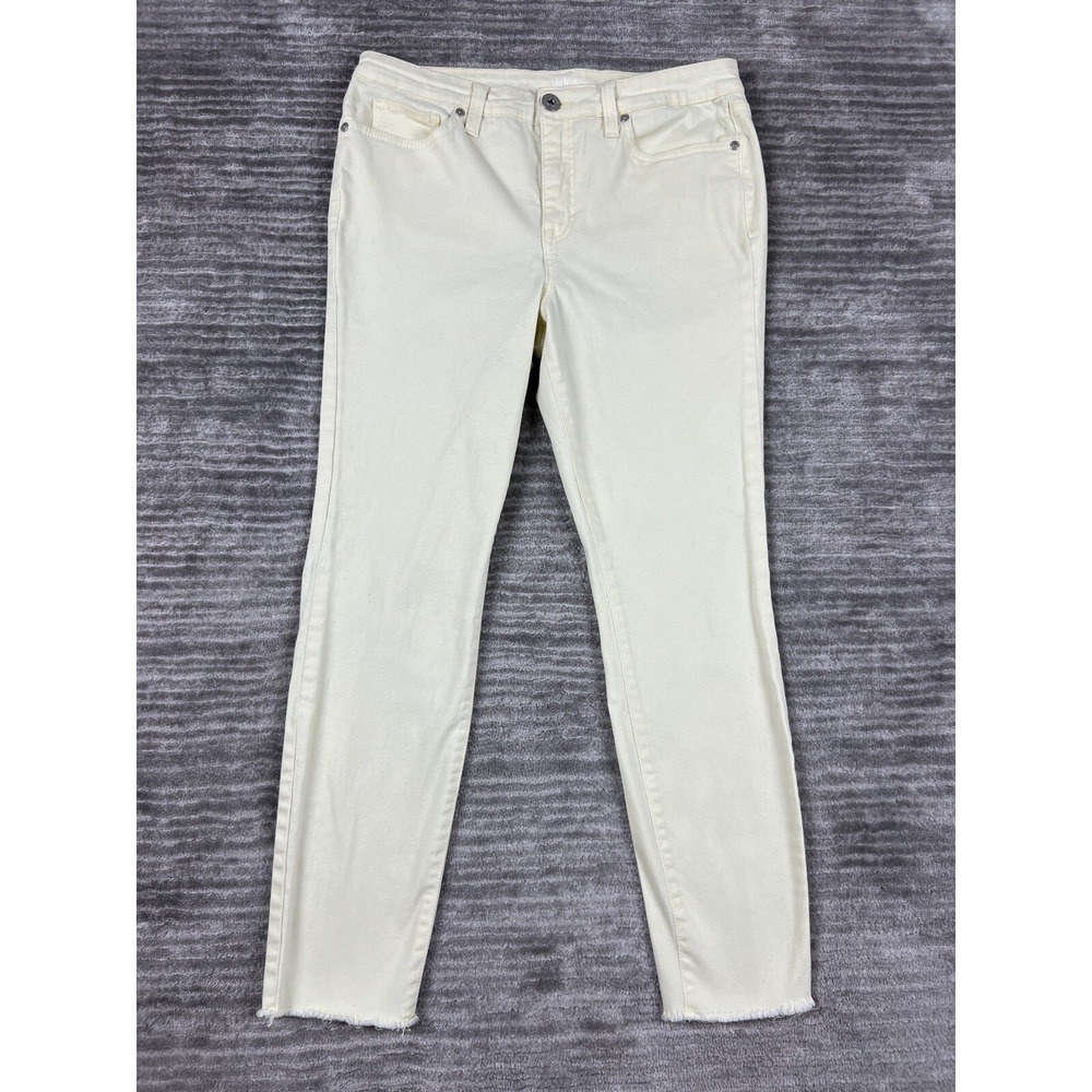 Style & Co Jeans Womens 8 Yellow‎ Raw Hem Ankle Cotton Blend Casual30